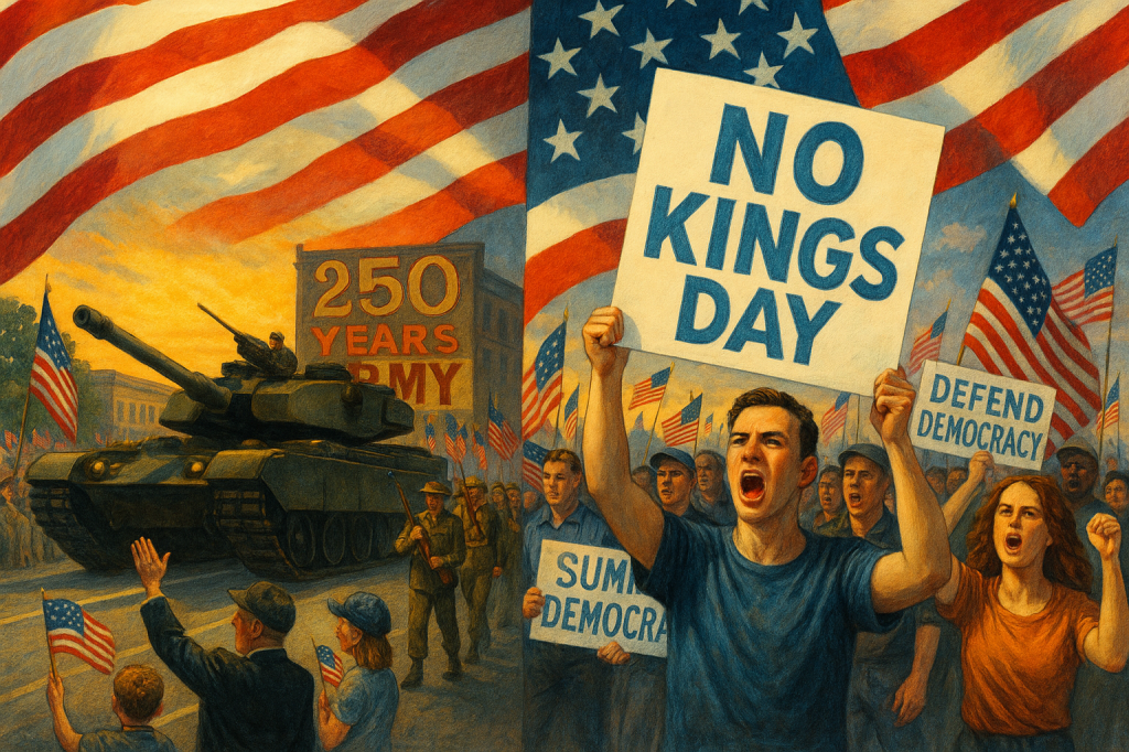 Parade and Protest: Two Visions of Patriotism on One Historic&nbsp;Day